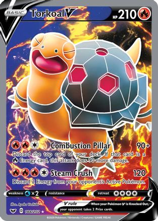 Torkoal V (Full Art) 188/202 Holofoil [SWSH: Base Set] Pokemon Single Pokémon