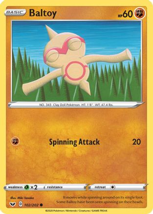 Baltoy (102/202) Reverse Holofoil [SWSH: Base Set] Pokemon Single Pokémon