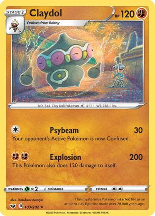 Claydol (103/202) Reverse Holofoil [SWSH: Base Set] Pokemon Single Pokémon