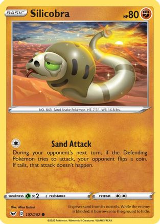 Silicobra (107/202) Reverse Holofoil [SWSH: Base Set] Pokemon Single Pokémon