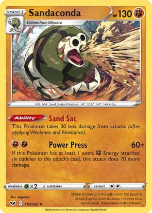 Sandaconda (110/202) Reverse Holofoil [SWSH: Base Set] Pokemon Single Pokémon