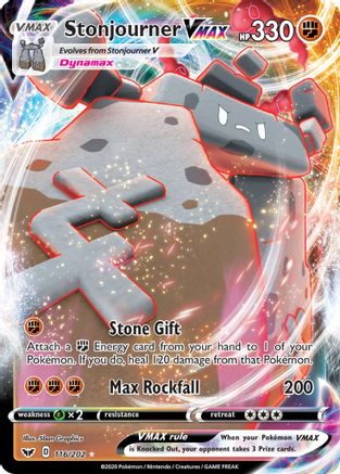 Stonjourner VMAX 116/202 Holofoil [SWSH: Base Set] Pokemon Single Pokémon