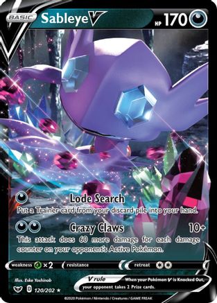 Sableye V 120/202 Holofoil [SWSH: Base Set] Pokemon Single Pokémon