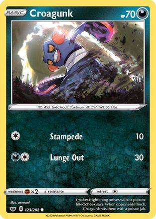 Croagunk (123/202) [SWSH: Base Set] Pokemon Single Pokémon