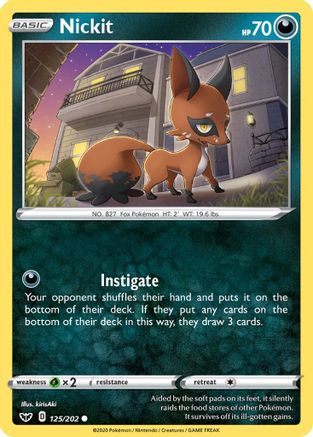 Nickit (125/202) Reverse Holofoil [SWSH: Base Set] Pokemon Single Pokémon