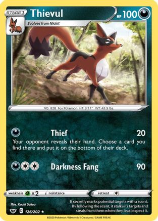 Thievul (126/202) Reverse Holofoil [SWSH: Base Set] Pokemon Single Pokémon