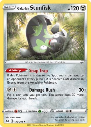 Galarian Stunfisk (132/202) [SWSH: Base Set] Pokemon Single Pokémon