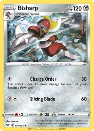 Bisharp (134/202) Reverse Holofoil [SWSH: Base Set] Pokemon Single Pokémon