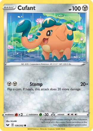 Cufant (136/202) Reverse Holofoil [SWSH: Base Set] Pokemon Single Pokémon