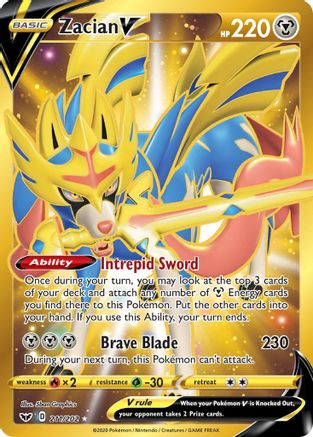 Zacian V (Secret) 211/202 Holofoil [SWSH: Base Set] Pokemon Single Pokémon