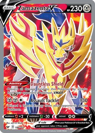 Zamazenta V (Full Art) 196/202 Holofoil [SWSH: Base Set] Pokemon Single Pokémon