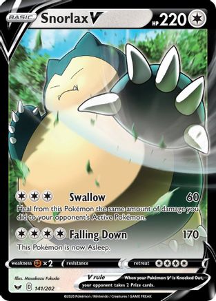 Snorlax V 141/202 Holofoil [SWSH: Base Set] Pokemon Single Pokémon