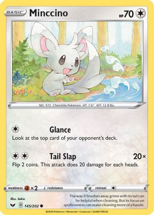 Minccino (145/202) Reverse Holofoil [SWSH: Base Set] Pokemon Single Pokémon