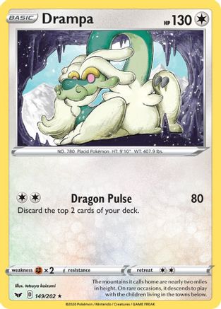 Drampa (149/202) Reverse Holofoil [SWSH: Base Set] Pokemon Single Pokémon