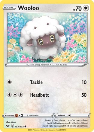 Wooloo (153/202) Reverse Holofoil [SWSH: Base Set] Pokemon Single Pokémon