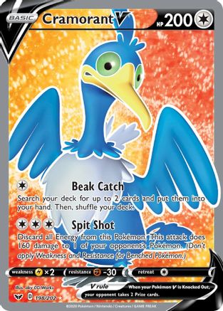 Cramorant V (Full Art) (198/202) Holofoil [SWSH: Base Set] Pokemon Single Pokémon