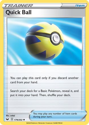 Quick Ball (179/202) Reverse Holofoil [SWSH: Base Set] Pokemon Single Pokémon