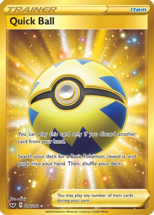 Quick Ball (Secret) 216/202 Holofoil [SWSH: Base Set] Pokemon Single Pokémon