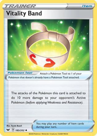 Vitality Band (185/202) Reverse Holofoil [SWSH: Base Set] Pokemon Single Pokémon