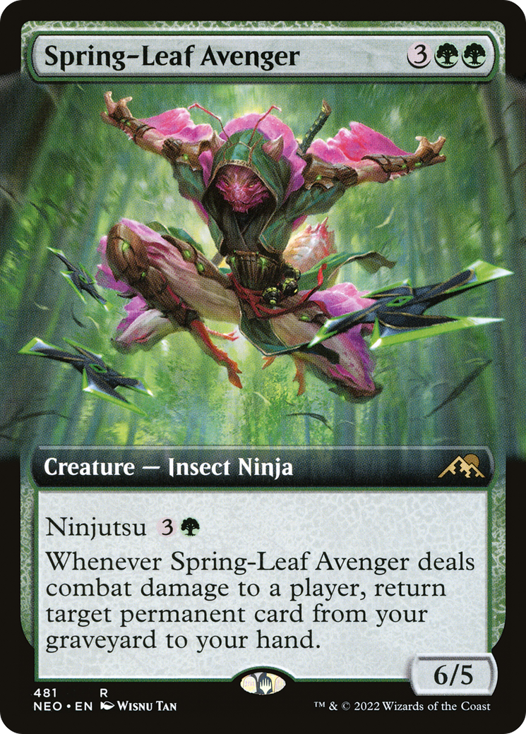 Spring-Leaf Avenger (NEO-481) [Kamigawa: Neon Dynasty] (Extended Art) MTG Single Wizards of the Coast