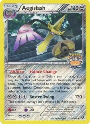 Aegislash - 85/146 (Regional Championships) Reverse Holofoil [Promos: League & Championship Cards] Pokemon Single Pokémon