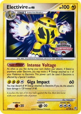 Electivire 3/130 (Regional Championships) () [Promos: League & Championship Cards] Pokemon Single Pokémon