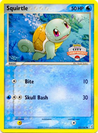 Squirtle 63/100 (City Championships) () [Promos: League & Championship Cards] Pokemon Single Pokémon