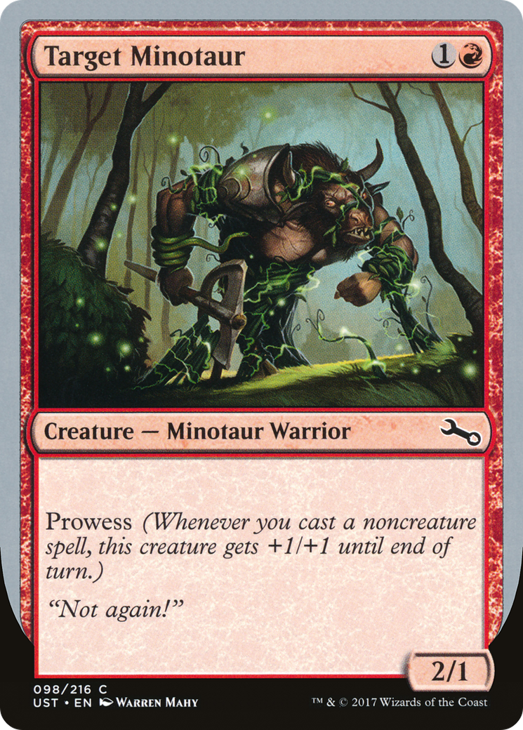Target Minotaur (D) (UST-098) [Unstable] Foil MTG Single Wizards of the Coast