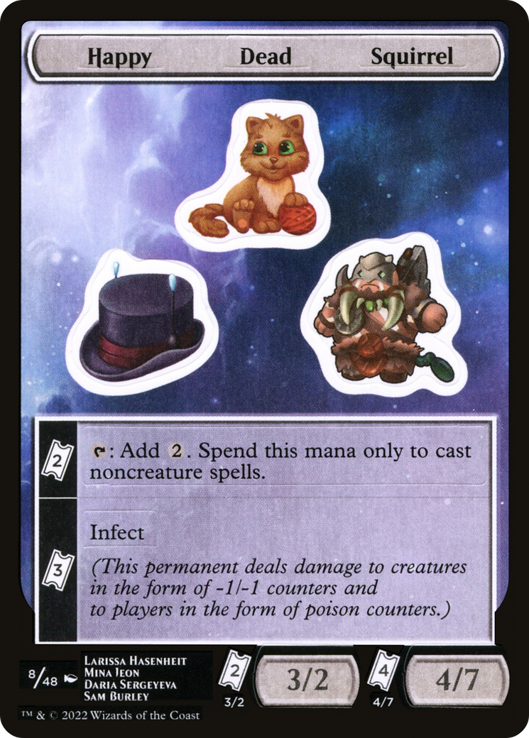 Happy Dead Squirrel (UNF-008) [Tokens] Unfinity Sticker Sheets MTG Single Wizards of the Coast