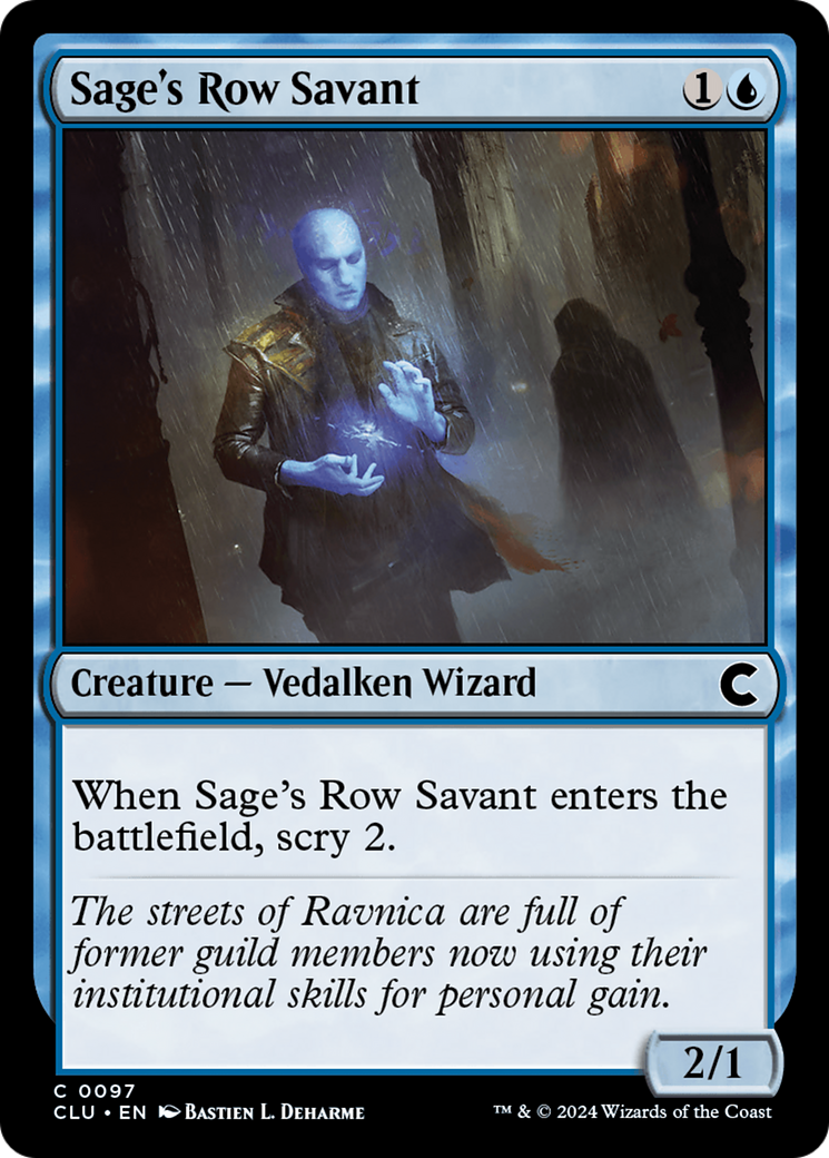 Sage's Row Savant (CLU-097) [Ravnica: Clue Edition] MTG Single Wizards of the Coast