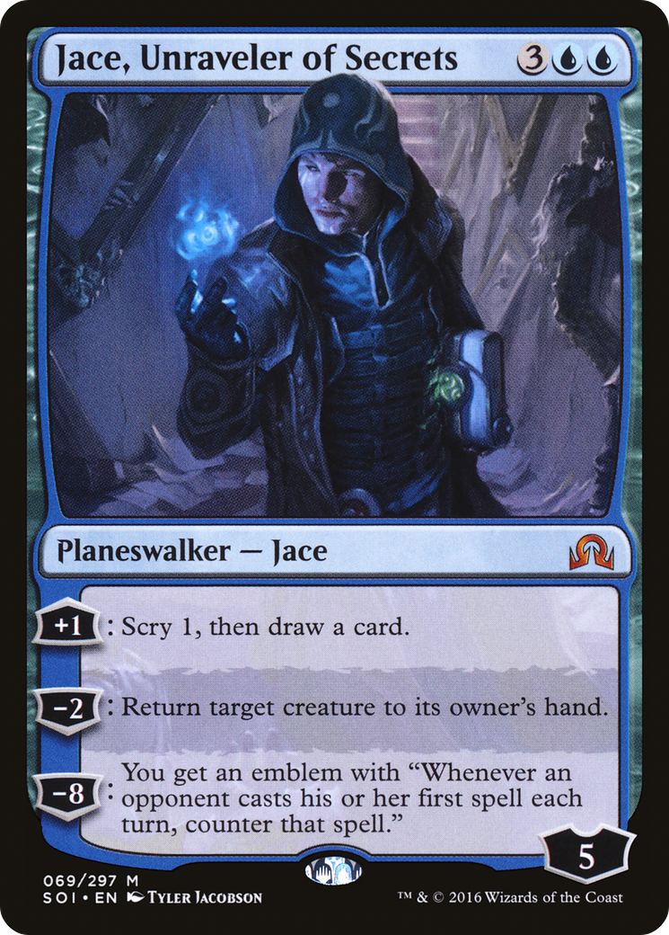 Jace, Unraveler of Secrets (SOI-069) [Shadows over Innistrad] Foil MTG Single Wizards of the Coast