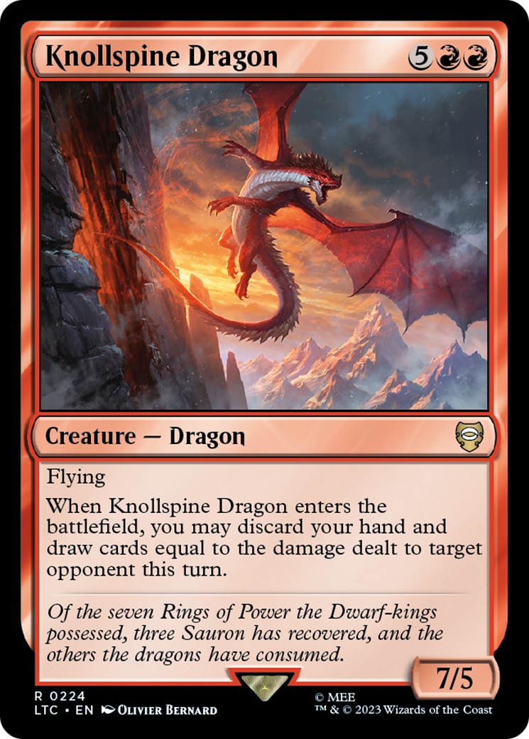 Knollspine Dragon (LTC-224) [Tales of Middle-earth Commander] MTG Single Wizards of the Coast