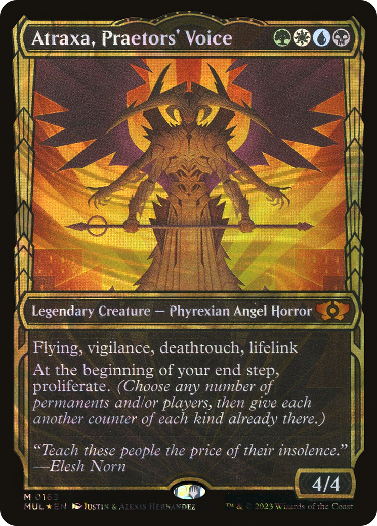 Atraxa, Praetors' Voice (Halo Foil) (MUL-163) [Multiverse Legends] (Showcase) Foil MTG Single Wizards of the Coast