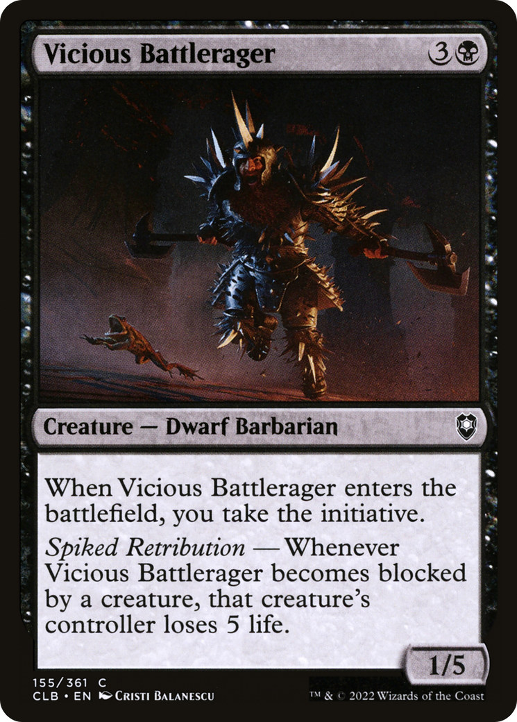 Vicious Battlerager (CLB-155) [Commander Legends: Battle for Baldur's Gate] Foil MTG Single Wizards of the Coast