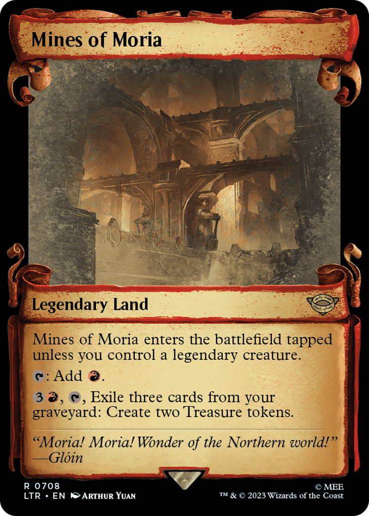 Mines of Moria (Showcase Scrolls) (LTR-708) [The Lord of the Rings: Tales of Middle-earth] (Showcase) Foil MTG Single Wizards of the Coast