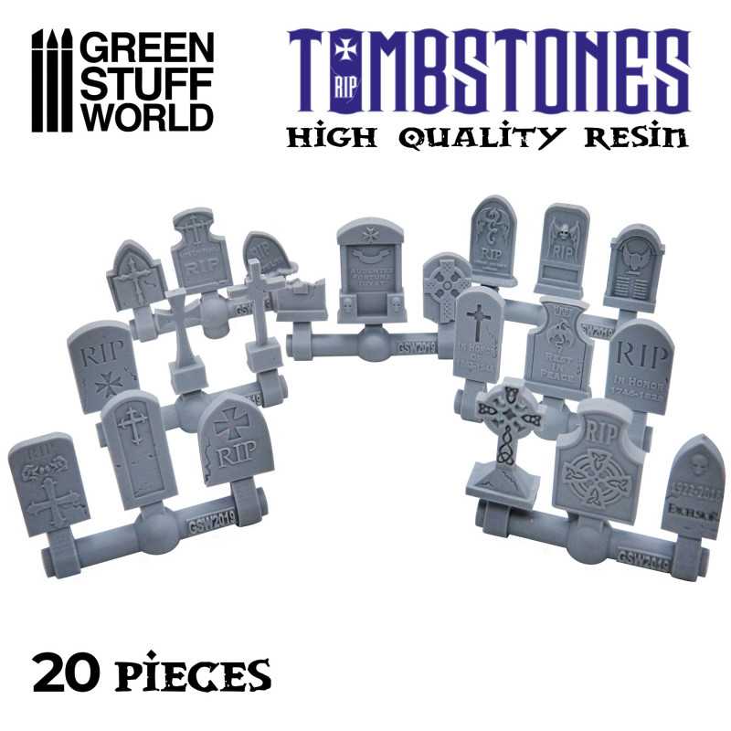 Green Stuff World: Resin - 20x Gravestones Resin Set Model Tools & Glue Green Stuff World