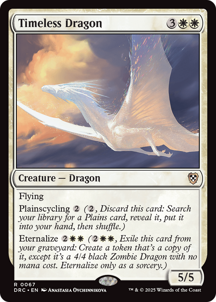 Timeless Dragon (DRC-067) [Commander: Aetherdrift] MTG Single Wizards of the Coast
