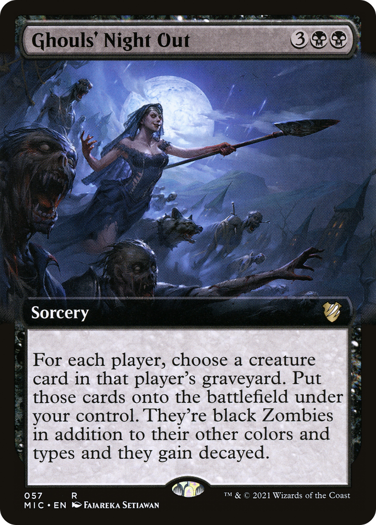 Ghouls' Night Out (MIC-057) [Midnight Hunt Commander] (Extended Art) MTG Single Wizards of the Coast