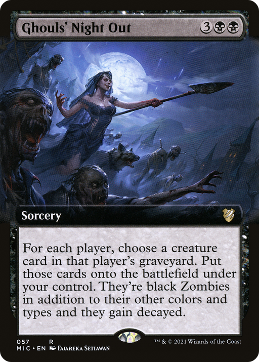 Ghouls' Night Out (MIC-057) [Midnight Hunt Commander] (Extended Art) MTG Single Wizards of the Coast