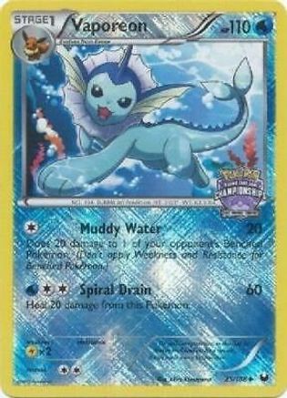 Vaporeon - 25/108 (State Championships) () Reverse Holofoil [League & Championship Cards] Pokemon Single Pokémon
