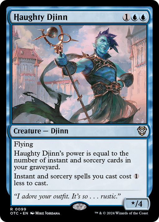 Haughty Djinn (OTC-099) [Outlaws of Thunder Junction Commander] Foil MTG Single Wizards of the Coast
