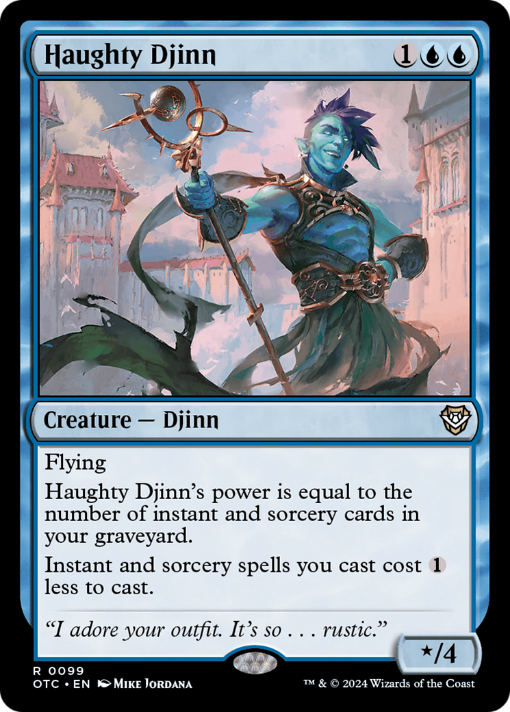 Haughty Djinn (OTC-099) [Outlaws of Thunder Junction Commander] MTG Single Wizards of the Coast
