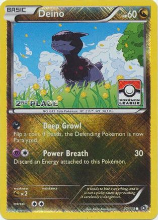Deino - 97/113 (Pokemon League) [2nd Place] () Reverse Holofoil [Promos: League & Championship Cards] Pokemon Single Pokémon
