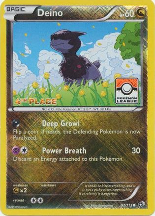 Deino - 97/113 (Pokemon League) [4th Place] () Reverse Holofoil [Promos: League & Championship Cards] Pokemon Single Pokémon