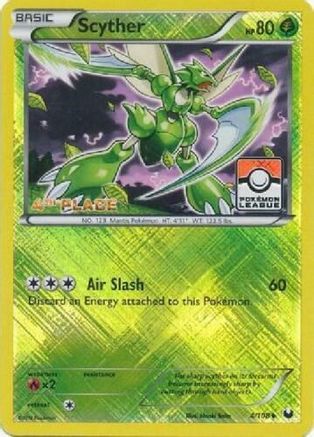 Scyther - 4/108 (Pokemon League) [4th Place] () Reverse Holofoil [Promos: League & Championship Cards] Pokemon Single Pokémon