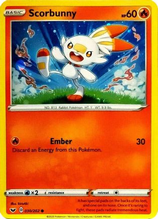 Scorbunny - 030/202 (Cosmos Holo) Holofoil [Misc: Blister Exclusives] Pokemon Single Pokémon