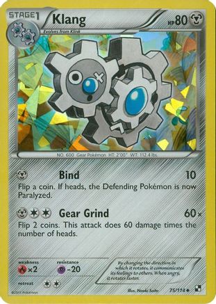Klang - 75/114 (Cracked Ice Holo) () Reverse Holofoil [Misc: Blister Exclusives] Pokemon Single Pokémon