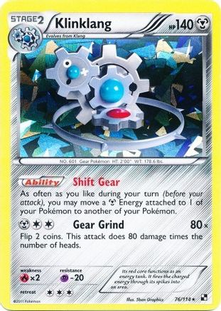 Klinklang 76/114 (Cracked Ice Holo) () Reverse Holofoil [Misc: Blister Exclusives] Pokemon Single Pokémon