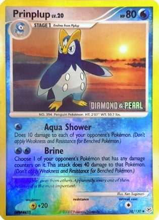 Prinplup - 58/130 [Diamond & Pearl] () Holofoil [Promos: Burger King Promos] Pokemon Single Pokémon