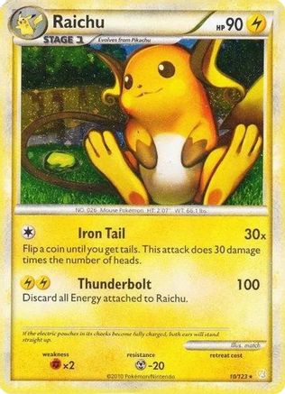 Raichu - 10/123 (Cracked Ice Holo) (10) - [Misc: Deck Exclusives] Holofoil Pokemon Single Pokémon
